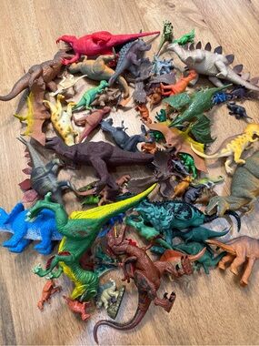 Lot 4+ pound rubber and plastic dinosaurs Dino’s inc 2 posable toy galaxy + Lego